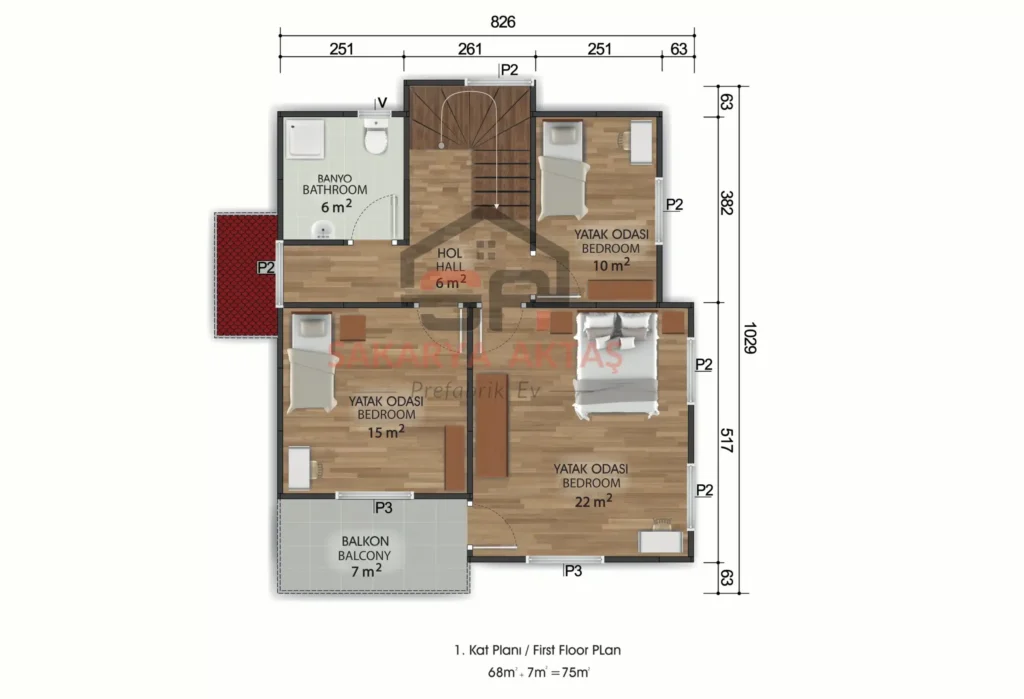 cift-katli-prefabrik-ev-dort-arti-bir-150-metre-kare-birinci-kat-plani